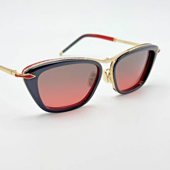 Christian Louboutin Sunglasses Dolly LB0022 05B Black Gold Frame Smoke Lens 56mm